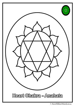 heart chakra colouring pages for children