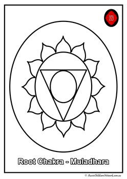 root chakra colouring pages for children