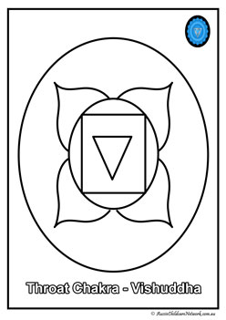 throat chakra colouring pages for children