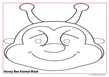farm animal face masks colouring for children bee