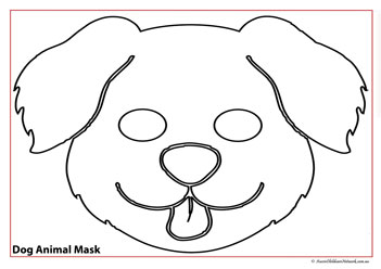 farm animal face masks colouring for children dog