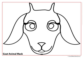 farm animal face masks colouring for children goat