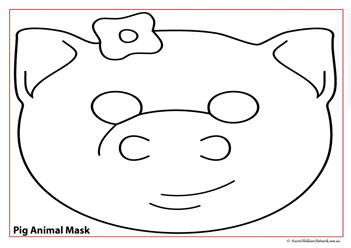 farm animal face masks colouring for children pig