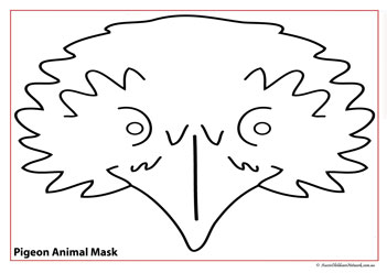 farm animal face masks colouring for children pigeon