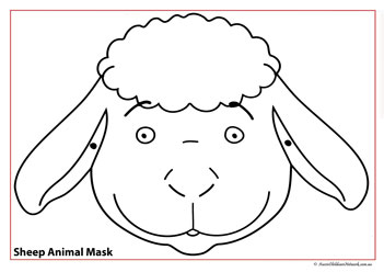farm animal face masks colouring for children sheep