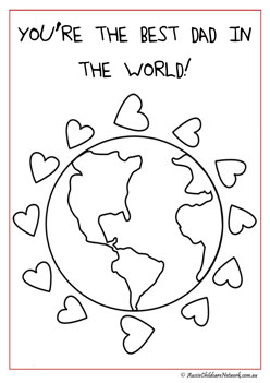 fathers day colouring pages for children preschool