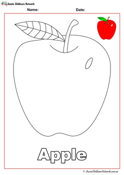 apple fruit colouring pages worksheets for children 