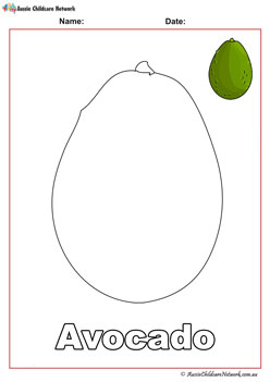 avocado fruit colouring pages worksheets for children 