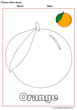 orange fruit colouring pages worksheets for children