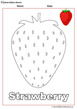strawberry fruit colouring pages worksheets for children