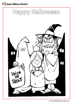 Halloween Dress Ups Colouring Pages