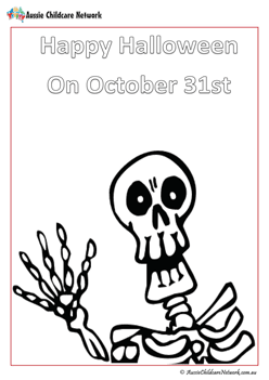 Halloween Skeleton Colouring Pages