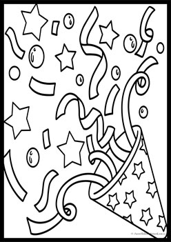 New Year Colouring Pages 2