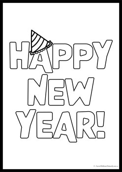 New Year Colouring Pages 3