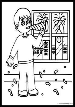 New Year Colouring Pages 6