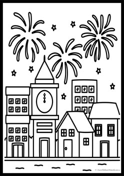 New Year Colouring Pages 8