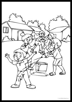 Holi Colouring Pages 12,  holi theme colouring pages, holi colouring worksheets for children