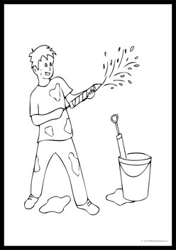 Holi Colouring Pages 4,  holi theme colouring pages, holi colouring worksheets for children