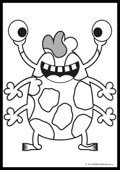 Monster Colour Worksheet 1