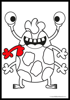 Monster Colour Worksheet 3