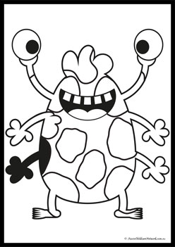 Monster Colour Worksheet 4
