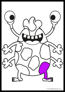 Monster Colour Worksheet 6