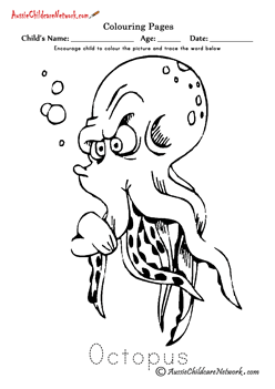 coloring pages ocean animals coloring octopus cartoon