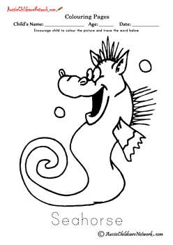 easy coloring pages for kids Coloring Sea Horse