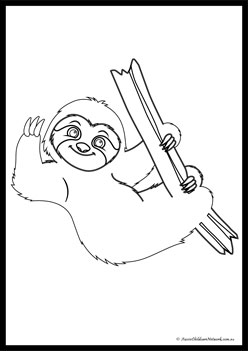 Sloth Colouring Pages 10