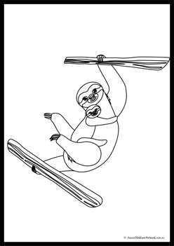 Sloth Colouring Pages 2