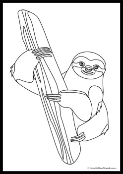 Sloth Colouring Pages 5