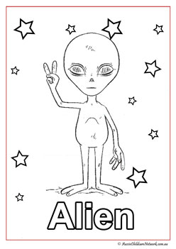 alien space colouring pages solar system planet colouring worksheets