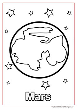 mars space colouring pages solar system planet colouring worksheets