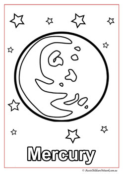 mercury space colouring pages solar system planet colouring worksheets