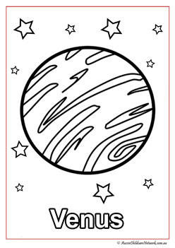 venus space colouring pages solar system planet colouring worksheets