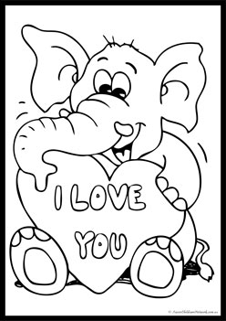 Valentines Day Colouring Pages, colouring love worksheet for children, love colouring pages preschool