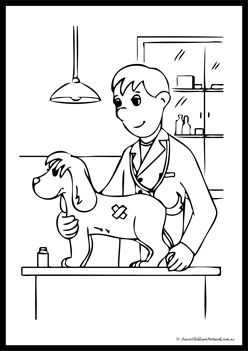 Veterinary Hospital Colouring Pages 1