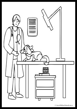 Veterinary Hospital Colouring Pages 4