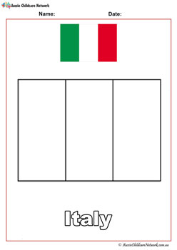 Italy Colouring Flag