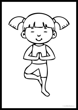 Yoga Colouring Pages 10, yoga kids