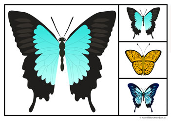 Butterfly Matching Clipcards Set4
