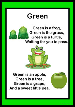 Colour Poems Green, colour recognition