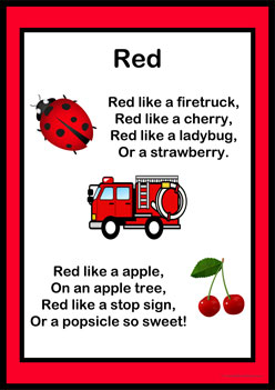 Colour Poems Red, colour activities