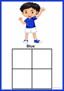 Colour Sorting Cut Paste Blue, colour recognition worksheets for children, colour matching worksheets, learning colours worksheets, primary colour sorting worksheets, secondary colour matching worksheets for preschoolers