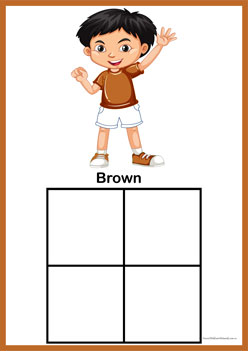 Colour Sorting Cut Paste Brown,  colour recognition worksheets for children, colour matching worksheets, learning colours worksheets, primary colour sorting worksheets, secondary colour matching worksheets for preschoolers