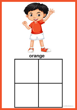 Colour Sorting Cut Paste Orange,  colour recognition worksheets for children, colour matching worksheets, learning colours worksheets, primary colour sorting worksheets, secondary colour matching worksheets for preschoolers