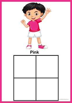 Colour Sorting Cut Paste Pink,  colour recognition worksheets for children, colour matching worksheets, learning colours worksheets, primary colour sorting worksheets, secondary colour matching worksheets for preschoolers