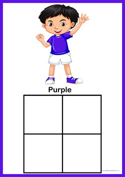 Colour Sorting Cut Paste Purple,  colour recognition worksheets for children, colour matching worksheets, learning colours worksheets, primary colour sorting worksheets, secondary colour matching worksheets for preschoolers