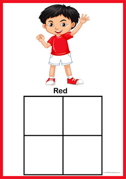 Colour Sorting Cut Paste Red,  colour recognition worksheets for children, colour matching worksheets, learning colours worksheets, primary colour sorting worksheets, secondary colour matching worksheets for preschoolers