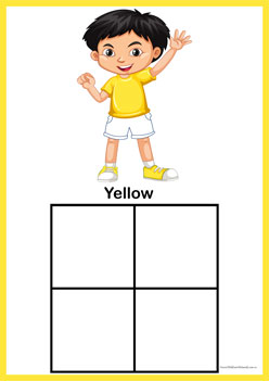 Colour Sorting Cut Paste Yellow,  colour recognition worksheets for children, colour matching worksheets, learning colours worksheets, primary colour sorting worksheets, secondary colour matching worksheets for preschoolers